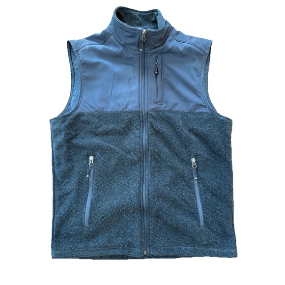 Solaris Vest Mens M Navy Softshell Fleece Lined Water Resistant Full Zip Pockets - Picture 2 of 9